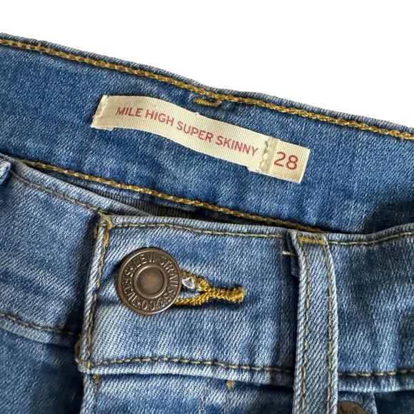 Levi’s Mile High Super Skinny raw hem denim jeans women’s 28 - Picture 4 of 11
